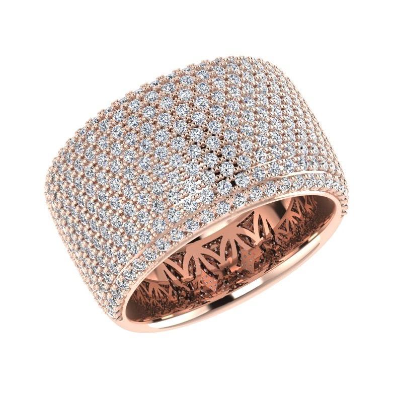 Wide Band Pave Diamond Ring 18K Gold (2.30 ct. tw) - Thenetjeweler