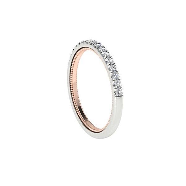 Diamond half eternity ring white gold 18K - Thenetjeweler