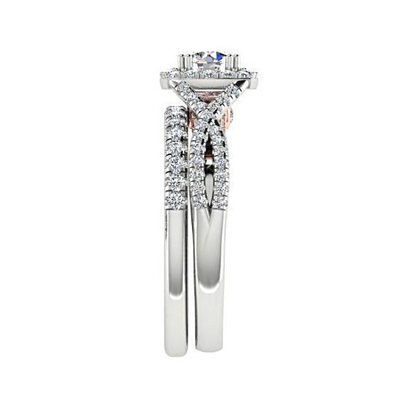 Diamond half eternity ring white gold 18K - Thenetjeweler