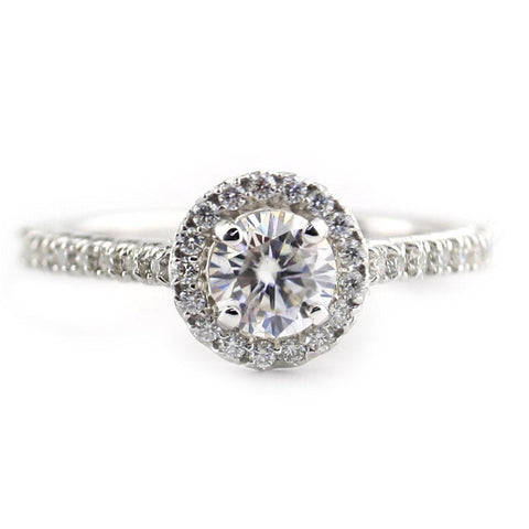 Round Halo Moissanite Ring - Thenetjeweler