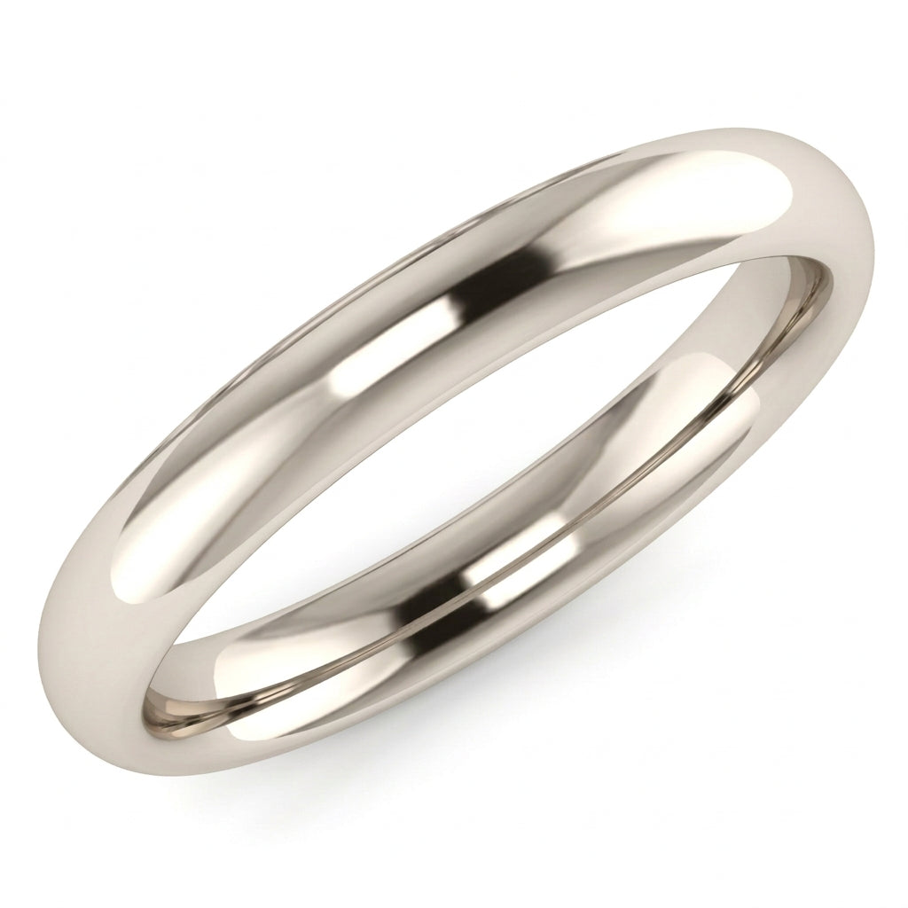 3mm Men's Wedding Ring White Gold Comfort Fit - Thenetjeweler
