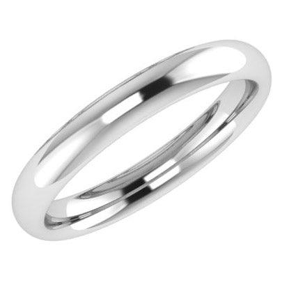 3mm Men's Wedding Ring White Gold Comfort Fit - Thenetjeweler