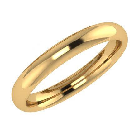 3mm Men's Wedding Ring Yellow Gold Comfort Fit - Thenetjeweler