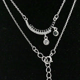 Sterling Silver Cubic Zirconia Black and White Pendant Necklace - Thenetjeweler