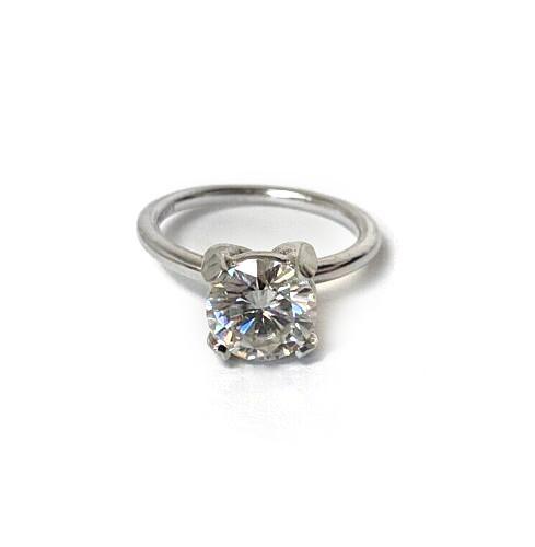Round Solitaire Moissanite Engagement Ring 10K Gold - Thenetjeweler