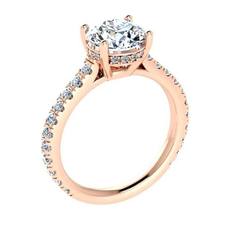 Round Diamond Engagement Ring 18K Gold Setting (1.07 ct. tw) - Thenetjeweler
