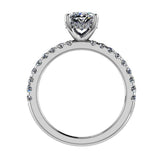 Oval Diamond Cathedral Style Engagement Ring 0.36 cts - Thenetjeweler