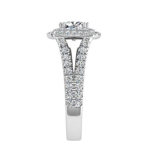 Diamond Engagement Ring and Wedding Band Set 0.95ctw - Thenetjeweler