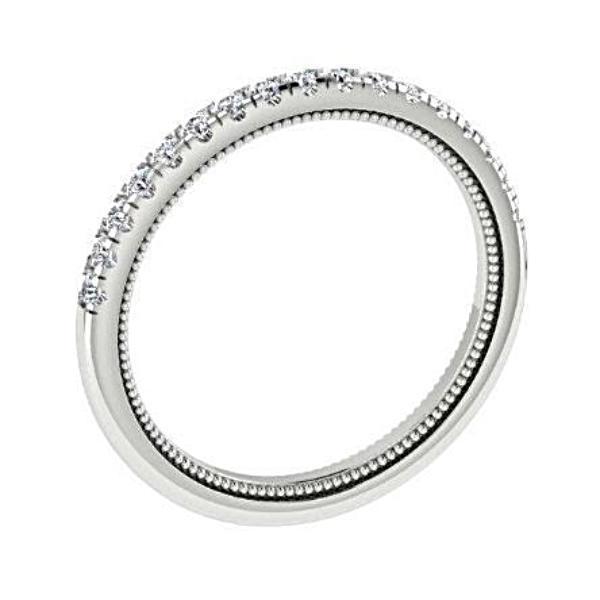 Diamond half eternity ring white gold 18K - Thenetjeweler