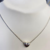 Italian Silver 3D Heart Pendant Necklace - Thenetjeweler