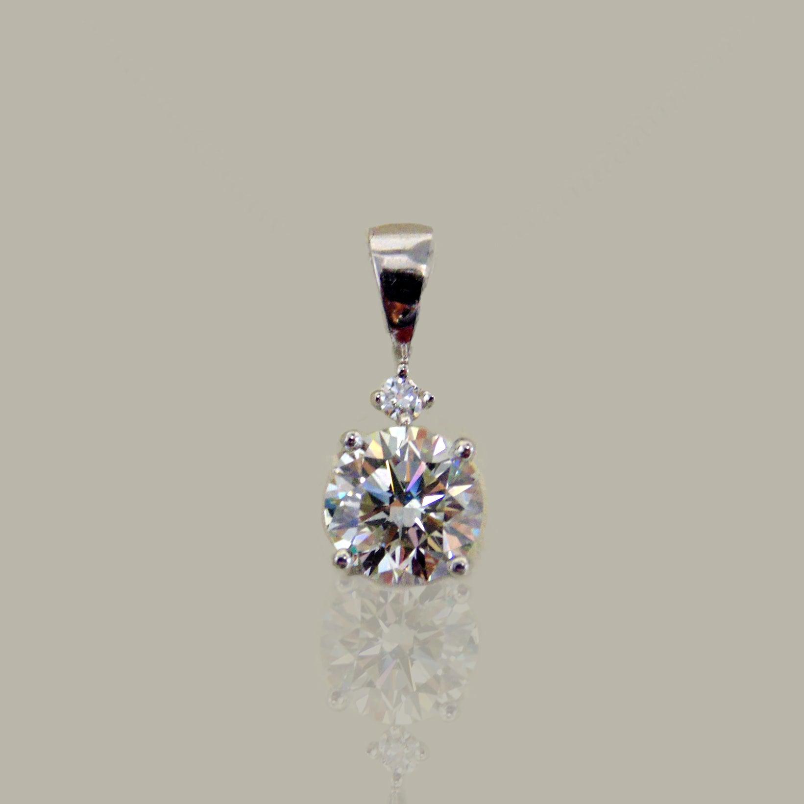 Round Diamond Solitaire Pendant - Thenetjeweler