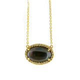 Tacori Golden Bay Pave Diamond and Oval Cabochon Necklace - Thenetjeweler