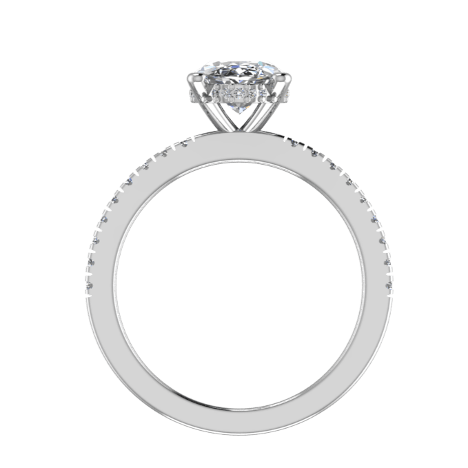 Oval Diamond Engagement Ring with Side Stones 0.26 CTW - Thenetjeweler