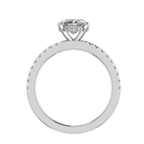 Oval Diamond Engagement Ring with Side Stones 0.26 CTW - Thenetjeweler