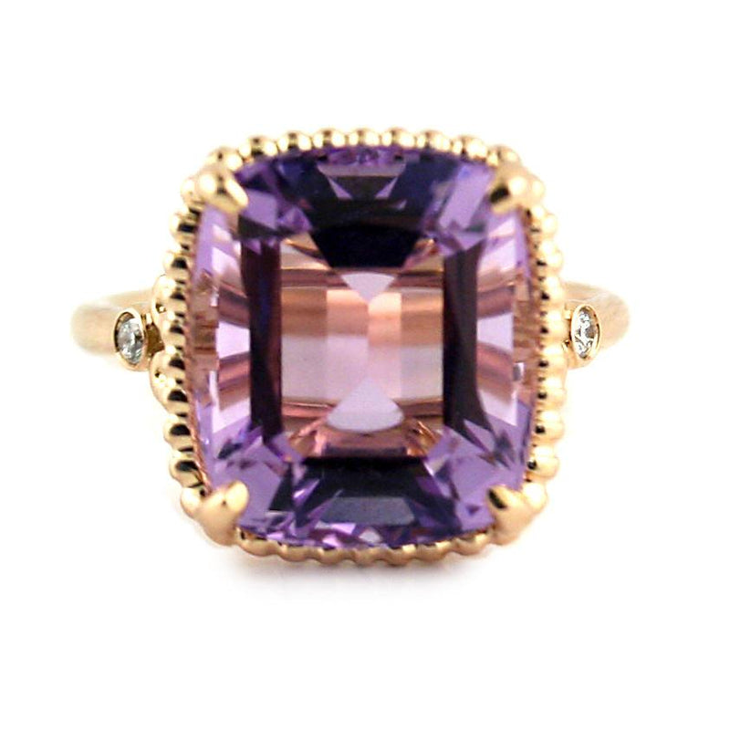 Tiffany Sparklers Amethyst Cocktail Ring 18K Rose Gold - Thenetjeweler