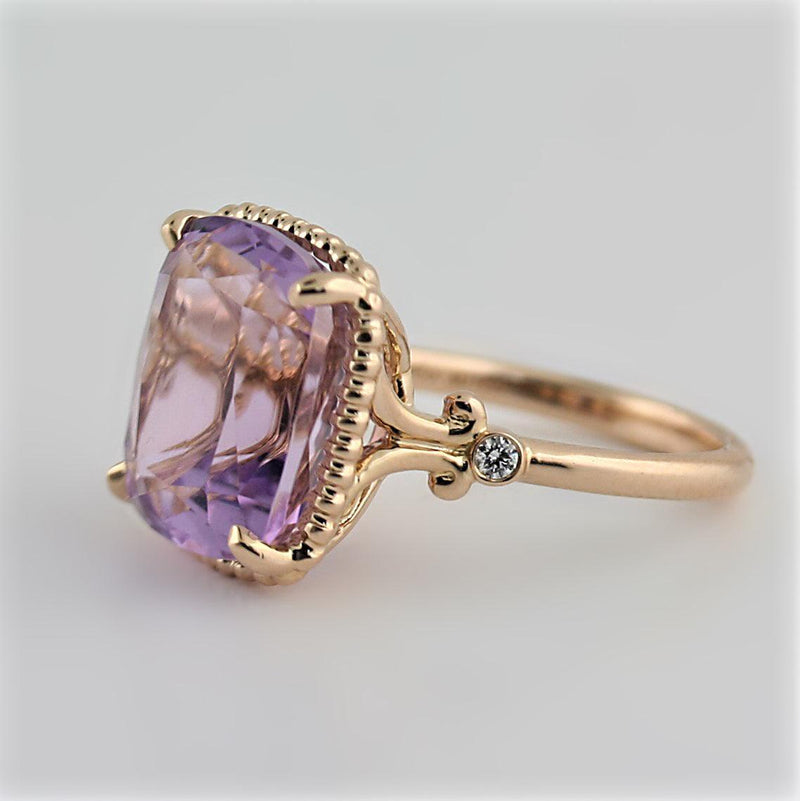 Tiffany Sparklers Amethyst Cocktail Ring 18K Rose Gold - Thenetjeweler