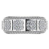 Flower Design Diamond Ring 14K White Gold - Thenetjeweler