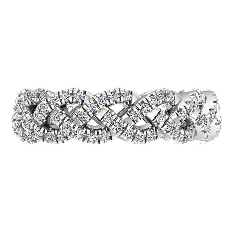 Diamond Twisted Band Ring Platinum - Thenetjeweler