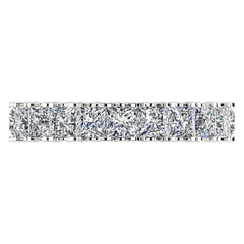 Princess Cut Diamond Eternity Ring Band 14K White Gold - Thenetjeweler