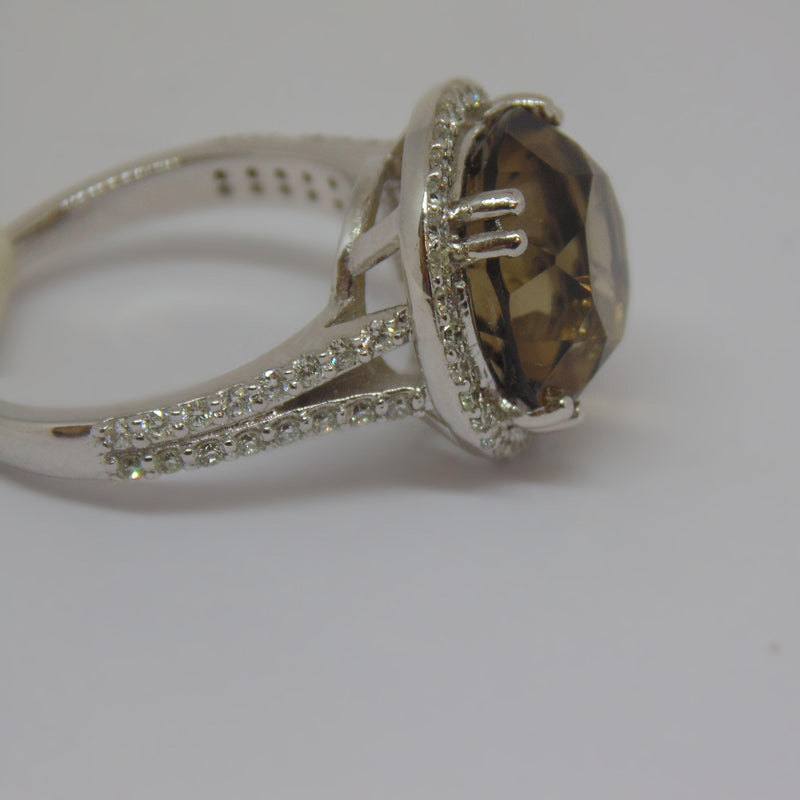 Smoky Topaz and Diamond Ring - Thenetjeweler
