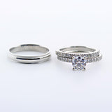 Trio Wedding Ring Set 14k White Gold - Thenetjeweler