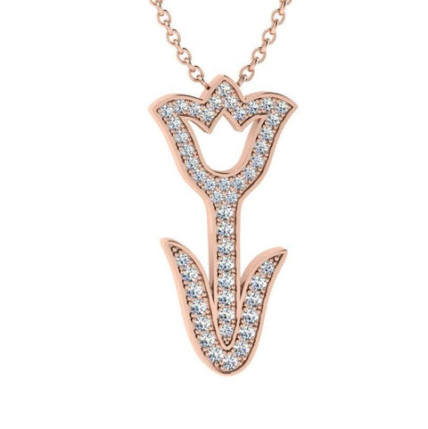 Tulip Pendant Necklace 14K Rose Gold - Thenetjeweler