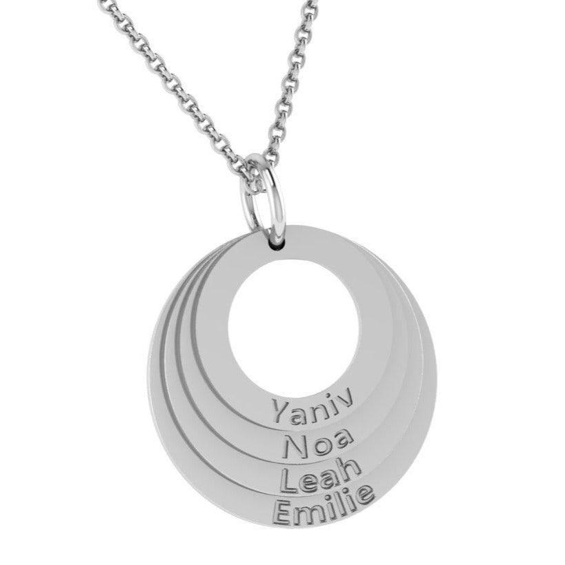 Personalized Family Stacked Circles Necklace - Thenetjeweler