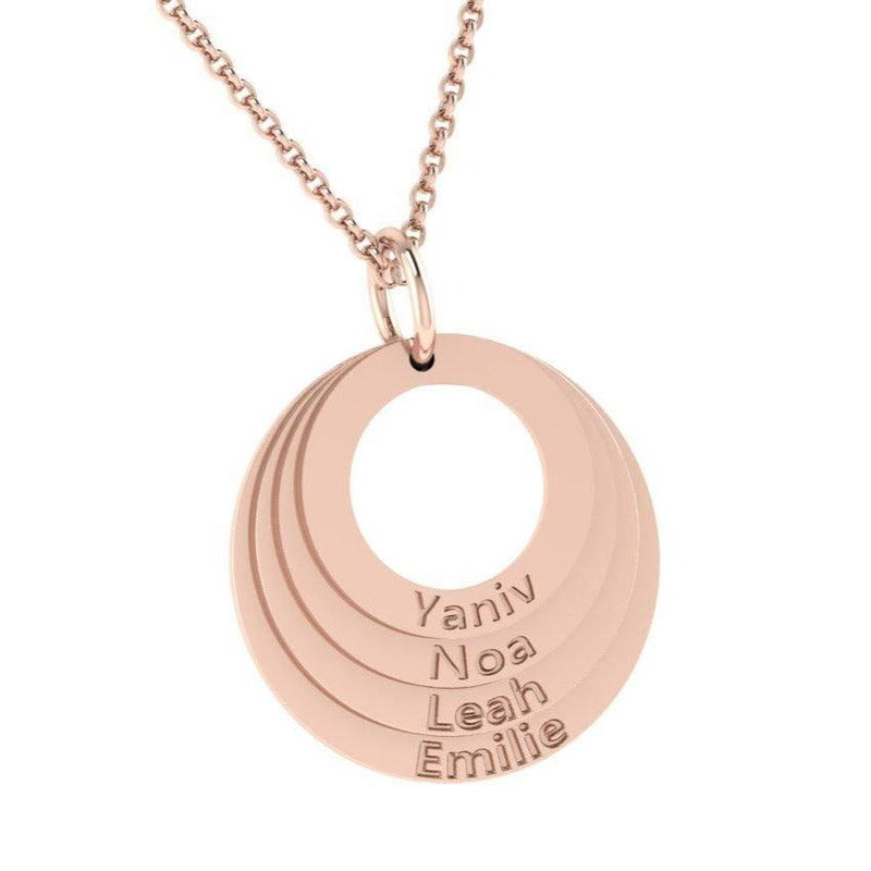 Personalized Family Stacked Circles Necklace - Thenetjeweler