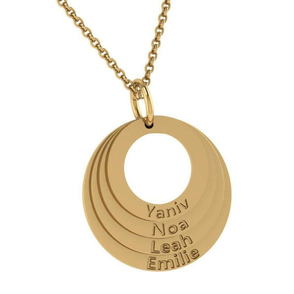 Personalized Family Stacked Circles Necklace - Thenetjeweler