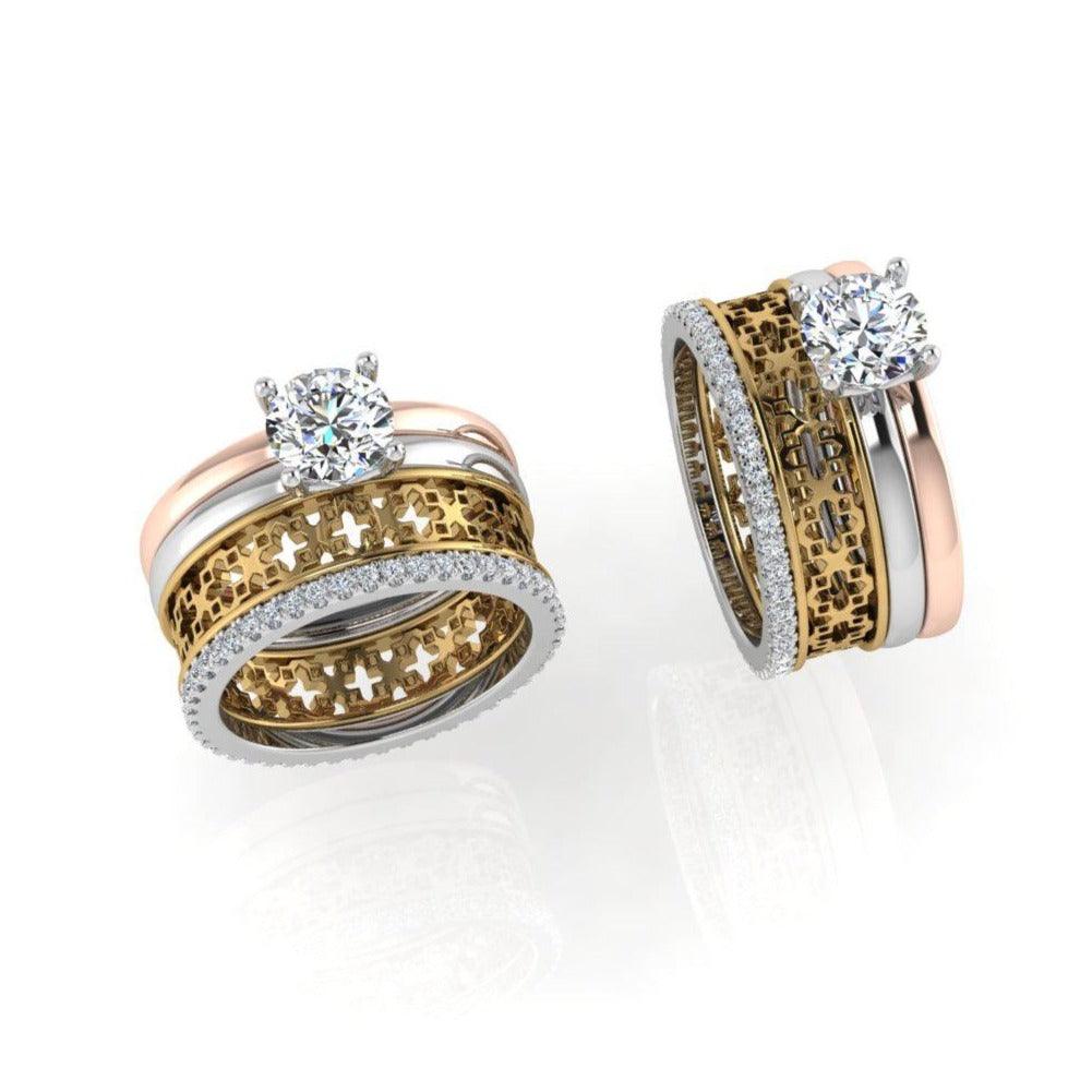 Diamond Stackable Bridal Set Rings - Thenetjeweler