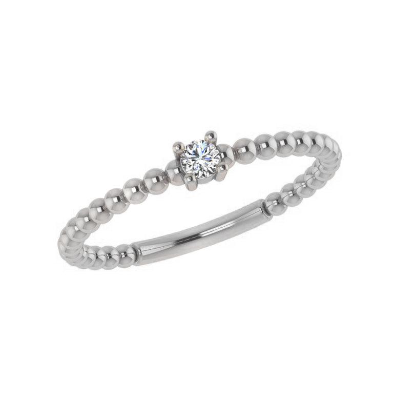 Diamond Beaded Ring 14k Gold - Thenetjeweler