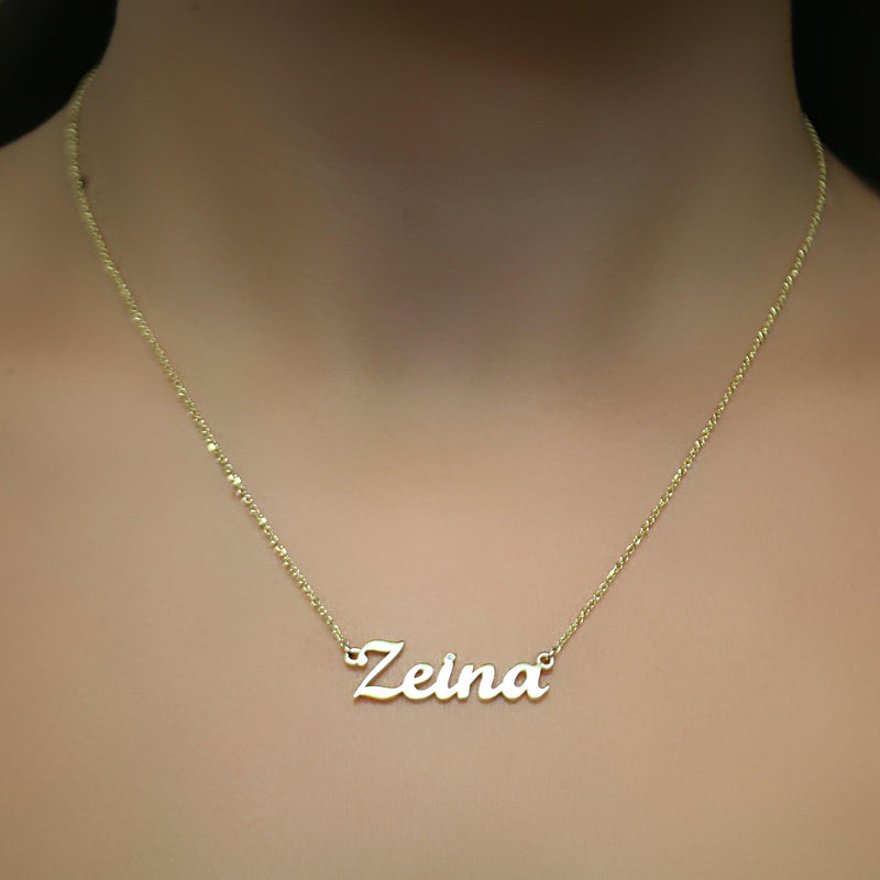 Name Necklace 14K gold ZEINA - Thenetjeweler